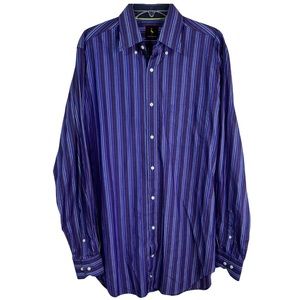 Tailorbyrd Striped Long Sleeve Button Down Casual Shirt Size LT